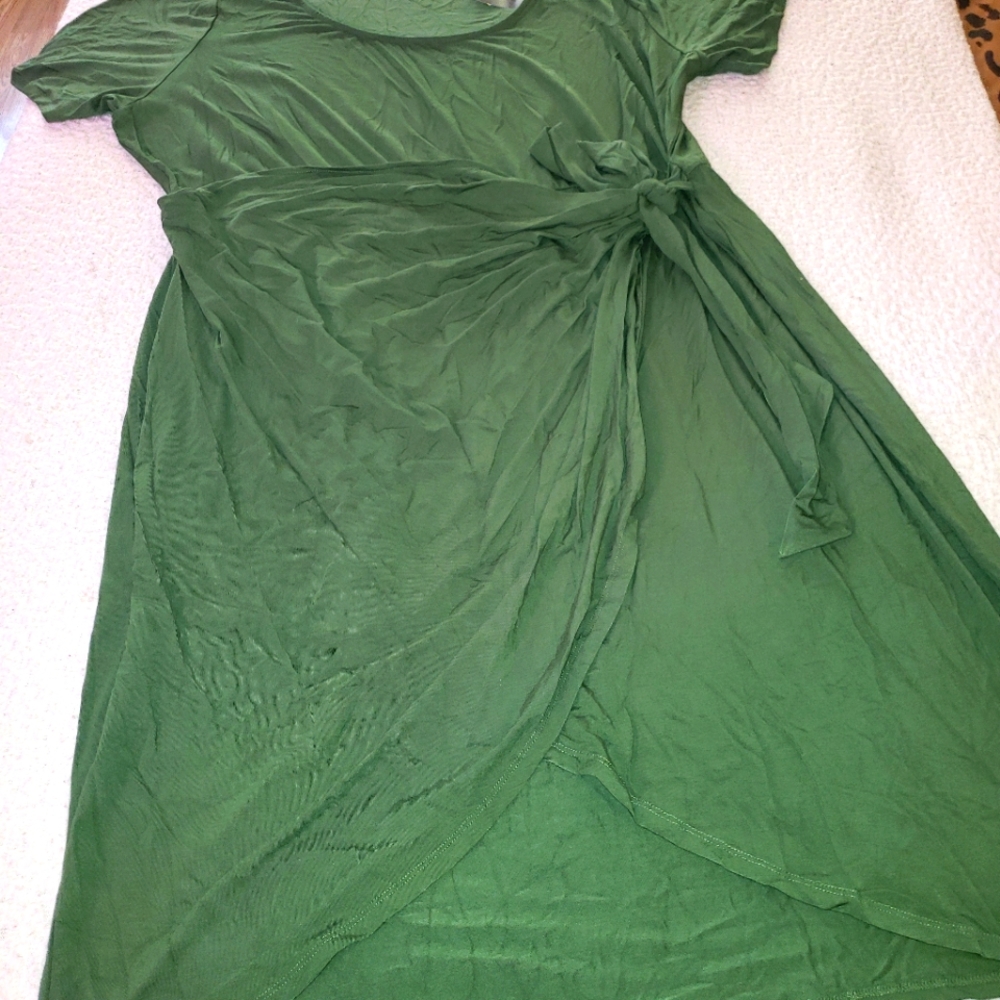 Green wrap dress